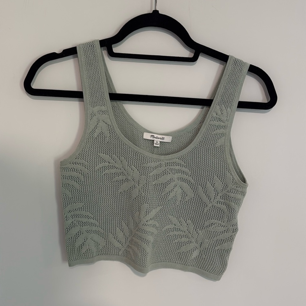 Madewell Cropped Sweater Palm Tank